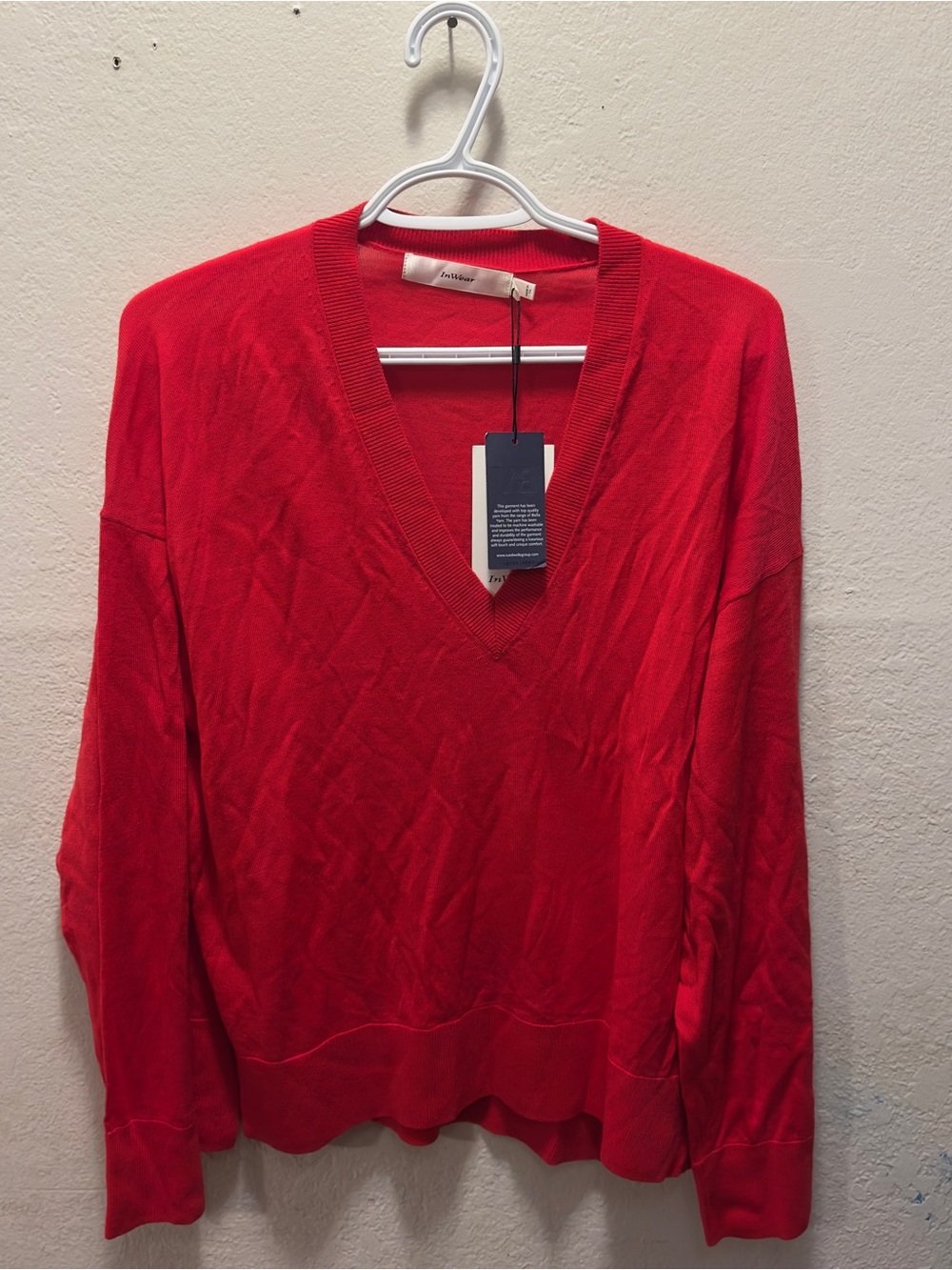 Wool Red V Neck Sweater